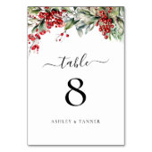 Elegante Winterweihnachtsfeier Tischnummer (Vorderseite)