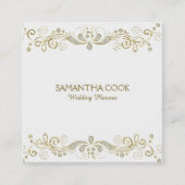 Elegante Wirbel aus Glitzer und Weiß Quadratische Visitenkarte (Vorderseite)