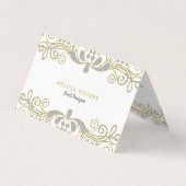 Elegante Wirbel aus Gold und Silber Visitenkarten (Vorderseite)