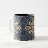 Elegante Wirbel-Cushions mit komplexen Mustern Zweifarbige Tasse (Vorderseite Links)