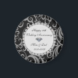 Elegante Wirbel Diamonds 10. Hochzeitstag Magnet<br><div class="desc">Elegante silberne Wirbel 10. Hochzeitstag Schmuck.</div>