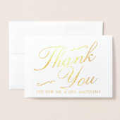 Elegante Wirbel Foto Wedding Vielen Dank Folienkarte (Vorderseite mit Umschlag)