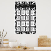 Elegante Wirbel Hochzeit 16 Tischkarten Poster (Küche)