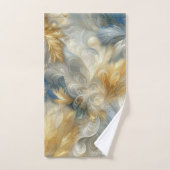 Elegante Wirbel in Gold, Silber, Blau, Gelb Badhandtuch Set (Handtuch)