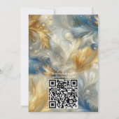 Elegante Wirbel in Gold, Silber, Blau, Gelb Einladung (Rückseite)