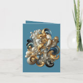 Elegante Wirbel in Gold, Silber, Blau, Gelb Einladung (Rückseite)