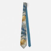 Elegante Wirbel in Gold, Silber, Blau, Gelb Krawatte (Vorderseite)