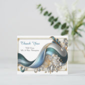 Elegante Wirbel in Gold, Silber, Blau, Gelb Postkarte (Stehend Vorderseite)