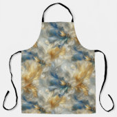 Elegante Wirbel in Gold, Silber, Blau, Gelb Schürze (Vorderseite)