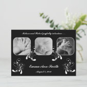 Elegante Wirbel in Schwarz-Weiß-Ankündigung Ankündigung (Stehend Vorderseite)