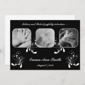 Elegante Wirbel in Schwarz-Weiß-Ankündigung Ankündigung (Vorne/Hinten)