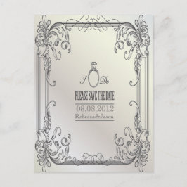 elegante Wirbel Moderne Hochzeit retten das Datum Ankündigungspostkarte