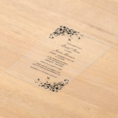 Elegante Wirbel Schwarz-Weiß-Brautparty Acryleinladungen (Ablage )