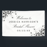 Elegante Wirbel Schwarz-Weiß-Brautparty Banner<br><div class="desc">Dieses elegante,  schwarz-weiß-wirbelfarbene Brautparty-Banner eignet sich perfekt für jeden Braut,  der ein romantisches modernes Party planen möchte. Dieses Banner kann für Ihren besondere Anlass personalisiert sein und würde das perfekte Zubehör für jede Hochzeit,  Brautparty,  Verlobung Party,  Geburtstagsparty und vieles mehr machen.</div>