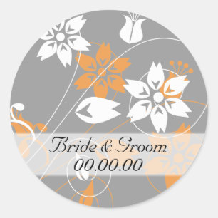 Elegante Wirbel und Blume, die Sticker hochzacken