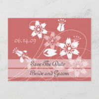 Elegante Wirbel und Blume Save the Date Postkarten