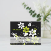 Elegante Wirbel und Blume Save the Date Postkarten (Stehend Vorderseite)