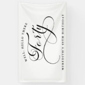 Elegante Wirble Kalligraphie 40. Geburtstag Party Banner (Vertikal)
