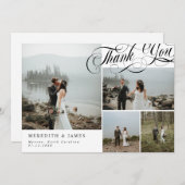 Elegante Wirble Kalligraphie Danke FotoCollage (Vorne/Hinten)