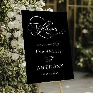 Elegante Wirble Kalligraphie Hochzeitwillkommen Sc Acrylschild