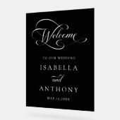 Elegante Wirble Kalligraphie Hochzeitwillkommen Sc Acrylschild (Winkel)