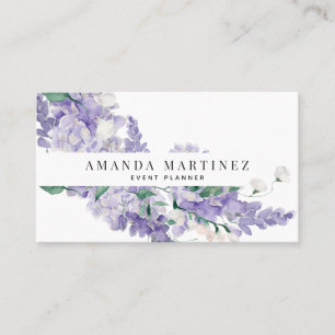 Elegante Wisteria-Aquarell Social Media Visitenkarte