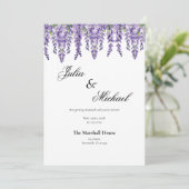 Elegante Wisteria Floral Wedding Einladung (Stehend Vorderseite)