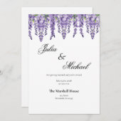 Elegante Wisteria Floral Wedding Einladung (Vorne/Hinten)