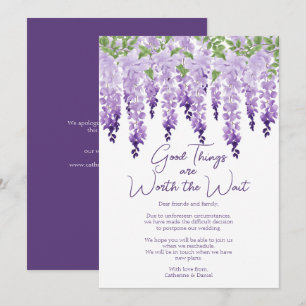 Elegante Wisteria-Hochzeitsverschiebung Feiertagskarte