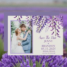 Elegante Wisteria Lavender Lila Foto Save The Date