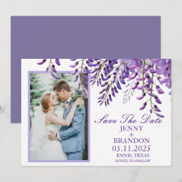 Elegante Wisteria Lavender Lila Foto Save The Date