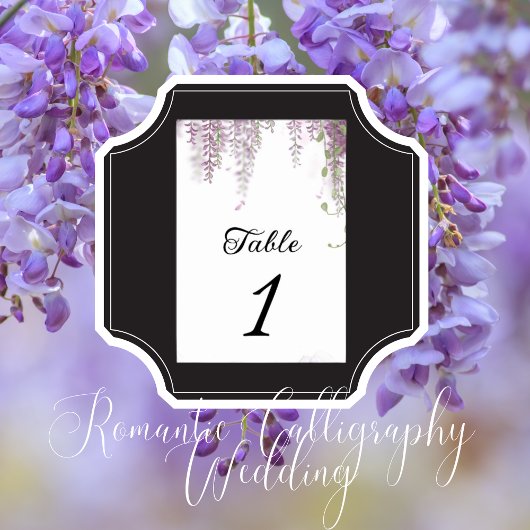 Elegante Wisteria Lila Wedding Tischnummer