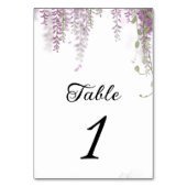 Elegante Wisteria Lila Wedding Tischnummer (Vorderseite)