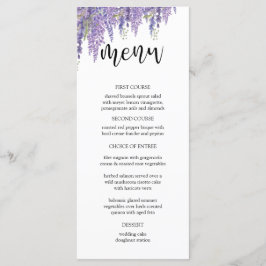 Elegante Wisteria tree Wedding Menu Menükarte