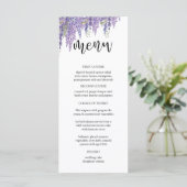 Elegante Wisteria tree Wedding Menu Menükarte (Stehend Vorderseite)
