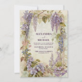 Elegante Wisteria Watercolor Einladung (Vorderseite)