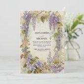Elegante Wisteria Watercolor Einladung (Stehend Vorderseite)