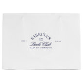 Elegante Wite & Navy Blue Bachelorette Geschenktas Große Geschenktüte (Vorderseite)