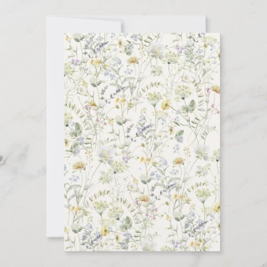 Elegante Wohltätigkeit Mittag- und Wildblumen Einladung (Rückseite)