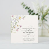 Elegante Wohltätigkeit Mittag- und Wildblumen Einladung (Stehend Vorderseite)