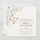 Elegante Wohltätigkeit Mittag- und Wildblumen Einladung (Vorderseite)