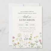 Elegante Wohltätigkeit Mittag- und Wildblumen Einladung (Vorderseite)