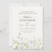 Elegante Wohltätigkeit Mittag- und Wildblumen Einladung (Vorderseite)