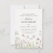 Elegante Wohltätigkeit Mittag- und Wildblumen Einladung (Vorderseite)