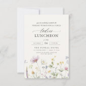 Elegante Wohltätigkeit Mittag- und Wildblumen Einladung (Vorderseite)