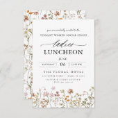 Elegante Wohltätigkeit Mittagessen Wasserfarbene W Einladung (Vorne/Hinten)