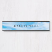 Elegante Wolken Blue Sky Moderne Naturelevorlage Türschild (Vorderseite )