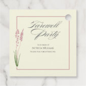 Elegante Womans Pastel Wildblume Farewell Party Geschenkanhänger (Rückseite)