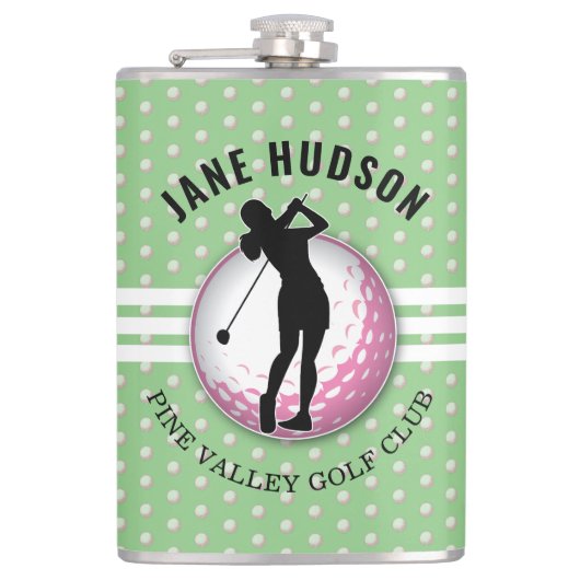 Elegante Women Golfer Design Flask Flachmann (Vorderseite)
