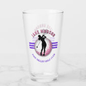 Elegante Women Golfer Design Glas (Rückseite)